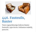 Twee lederen Baxter fauteuils Arcon Italië, Huis en Inrichting, Fauteuils, Gebruikt, Ophalen of Verzenden