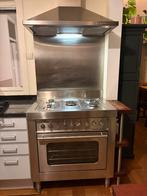 90cm RVS Gasfornuis, Elektrische Oven, Afzuigkap - Solitaire, Ophalen, Gebruikt, 60 cm of meer, Gas