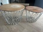 Industriële bijzettafels - ferm living, 45 tot 60 cm, Minder dan 55 cm, Gebruikt, Rond