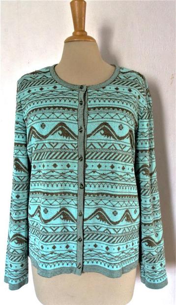 Mooi groen/bruin print vestje! 42 beschikbaar voor biedingen