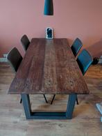 Rustieke eikenhouten tafel - industrieel/vintage, Huis en Inrichting, Tafels | Eettafels, Ophalen, Gebruikt, Rustiek, 50 tot 100 cm