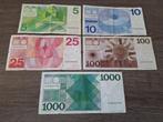 Set biljetten 5 t/m 1000 gulden Erflaters (jaren 60-70), Postzegels en Munten, Bankbiljetten | Nederland, Ophalen of Verzenden