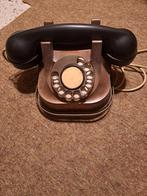 Oude koperen telefoon met hoorn van bakeliet, Antiek en Kunst, Antiek | Koper en Brons, Ophalen of Verzenden