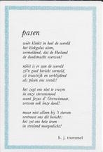 D4 Ongelopen Ansichtkaart gedicht Pasen H J Trommel, Ophalen of Verzenden, 1980 tot heden, Ongelopen