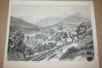 Antieke gravure - Gezicht op Berchtesgaden - Ca 1875 !!, Ophalen of Verzenden