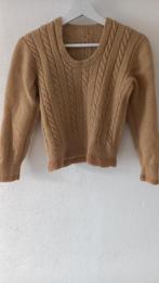 Vintage okergeel wollen kabeltrui, maat S/XS, Vintage, Ophalen of Verzenden, Maat 34 (XS) of kleiner, Geel