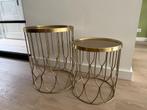 2 bijzettafeltjes “Verdi” van metaal, Minder dan 55 cm, Gebruikt, Metaal of Aluminium, Rond