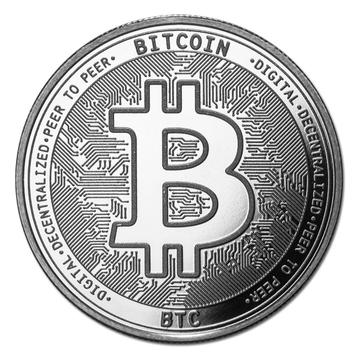 Bitcoin munten waaronder 1 oz. zilver Bullion Cryptocurrency beschikbaar voor biedingen
