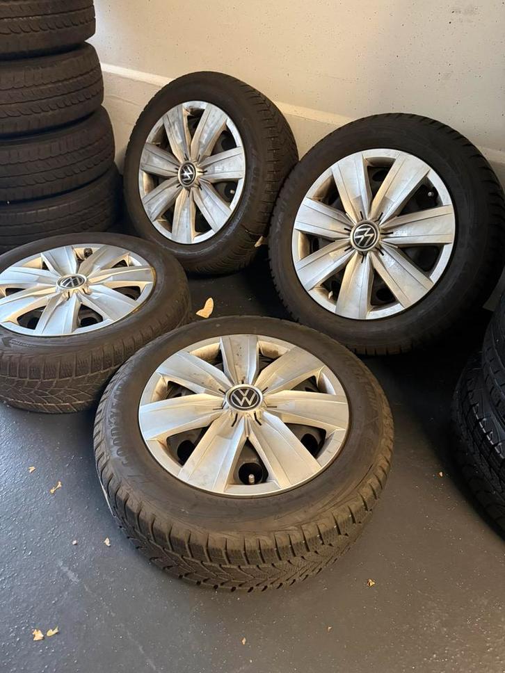 Vw stalen Winterset 5x112 velgen, Auto-onderdelen, Banden en Velgen, Banden en Velgen, Winterbanden, 16 inch, 205 mm, Personenwagen