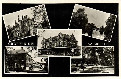 Groeten uit Laag-Keppel - 5 afb dorpsgezichten - 1957 gelope, Verzamelen, Ansichtkaarten | Nederland, Gelopen, Overijssel, 1940 tot 1960