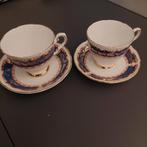 Twee Royal Stafford kopjes. Met schotels. Diameter 8 en 9 cm, Ophalen of Verzenden, Porselein, Overige stijlen, Kop(pen) en/of Schotel(s)