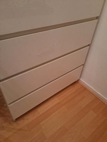 Witte Malm (Ikea) ladekast met 4 lades - afbeelding 4