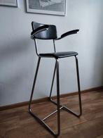 Vintage Kinder kappersstoel, 1950s Gispen stijl chroom zwart, Huis en Inrichting, Stoelen, Ophalen, Gebruikt, Zwart, Eén