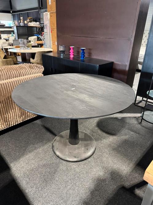 Eettafel rond zwart 120cm - 30%korting - #meubelmepper, Huis en Inrichting, Tafels | Eettafels, Nieuw, 100 tot 150 cm, Vijf personen of meer