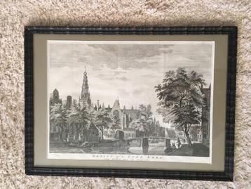 Amsterdam, kopergravure Oude Kerk 1730 beschikbaar voor biedingen