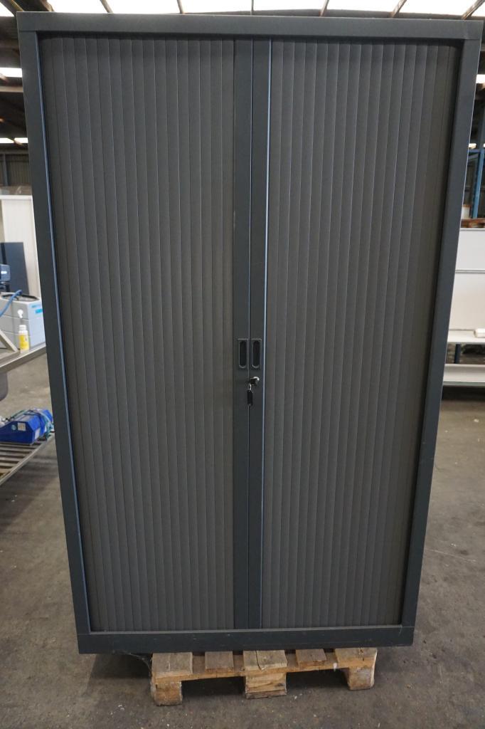 Donkere archiefkast, dossierkast, kantoorkast, roldeurkast, Huis en Inrichting, Kasten | Roldeurkasten en Archiefkasten, Gebruikt