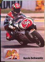 Poster 1995 Kevin Schwantz op Suzuki Lucky Strike, Verzenden, Zo goed als nieuw, Motoren