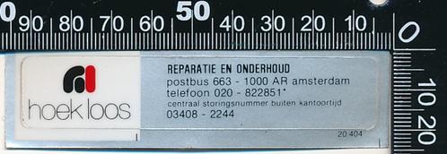 Sticker: Hoek Loos - Reparatie en onderhoud, Verzamelen, Stickers, Zo goed als nieuw, Bedrijf of Vereniging, Ophalen of Verzenden