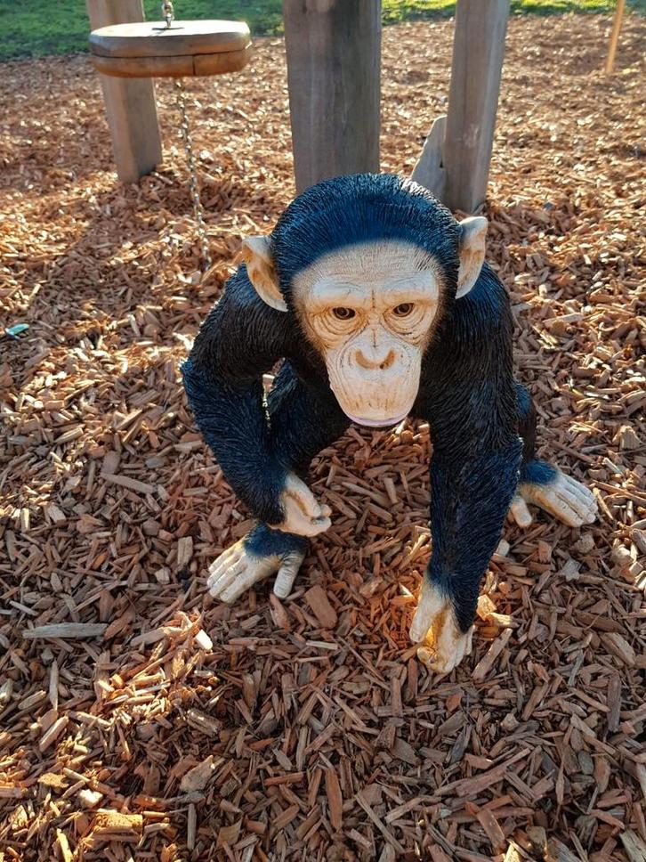 Chimpansees, Tuin en Terras, Tuinbeelden, Nieuw, Dierenbeeld, Kunststof, Ophalen