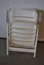 Tuinstoelen, 2 stuks, metaal, kunststof, wit, Ophalen, Gebruikt, Kunststof, Inklapbaar