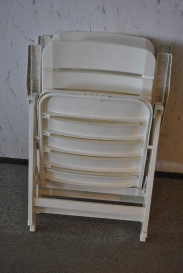 Tuinstoelen, 2 stuks, metaal, kunststof, wit beschikbaar voor biedingen