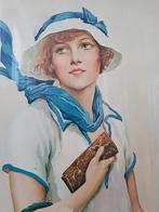 Mooie ingelijste vintage reclame prent van Blue Band 51,2 cm, Ophalen of Verzenden