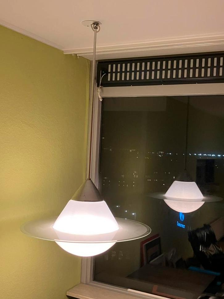 Gispen Giso art deco saturn saturnus hanglamp, Huis en Inrichting, Lampen | Hanglampen, Gebruikt, 50 tot 75 cm, Glas, Ophalen