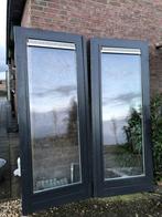 |Hardhouten| dubbelen buitendeuren| dubbelglas| 232 X 188|, Ophalen, Gebruikt, Buitendeur, Glas