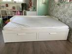 Witte bedbank Brimnes (Ikea), Huis en Inrichting, Slaapkamer | Bedden, 80 cm, Ophalen of Verzenden, Eenpersoons, Wit