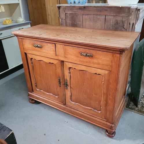 Brocante vintage oude eiken commode hoog 97 cm., Kinderen en Baby's, Kinderkamer | Commodes en Kasten, Gebruikt, 100 cm of meer