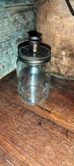 Leuke brocante kandelaar a potje, Antiek en Kunst, Ophalen of Verzenden