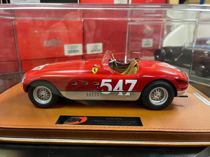 BBR 1/18 Ferrari Spider Vignale 1953 Mille Miglia, Hobby en Vrije tijd, Modelauto's | 1:18, Nieuw, Bburago, Ophalen of Verzenden