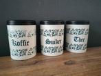Vintage kunststof  koffie suiker en thee voorraadbussen., Antiek en Kunst, Antiek | Keukenbenodigdheden, Ophalen of Verzenden