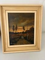 Heide tafereel 24 x 31 met lijst 34,5 x 40,5, Ophalen of Verzenden