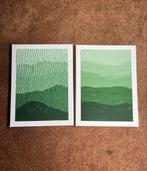 Groene Textuur Kunst - Set van 2, Ophalen of Verzenden