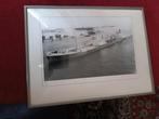 Zwart wit foto schip Vivipara in grote lijst met bol glas, Antiek en Kunst, Kunst | Tekeningen en Foto's, Ophalen of Verzenden