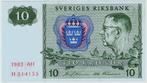 21-1600 Zweden 10 kronen 1983, Verzenden, Overige landen, Los biljet