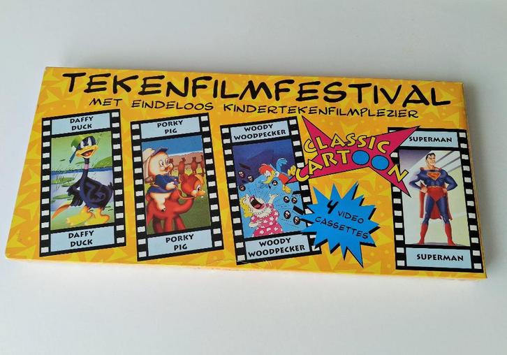 VHS tekenfilmfestival Classic Cartoon met 4 tekenfilms, Cd's en Dvd's, VHS | Kinderen en Jeugd, Nieuw in verpakking, Tekenfilms en Animatie