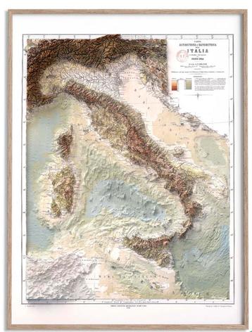 2D/3D Topografische kaart Italie beschikbaar voor biedingen