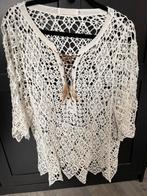 Mooie Witte opengewerkte tuniek / jurk Ibiza style, Ophalen of Verzenden, Zo goed als nieuw, Maat 38/40 (M), Wit