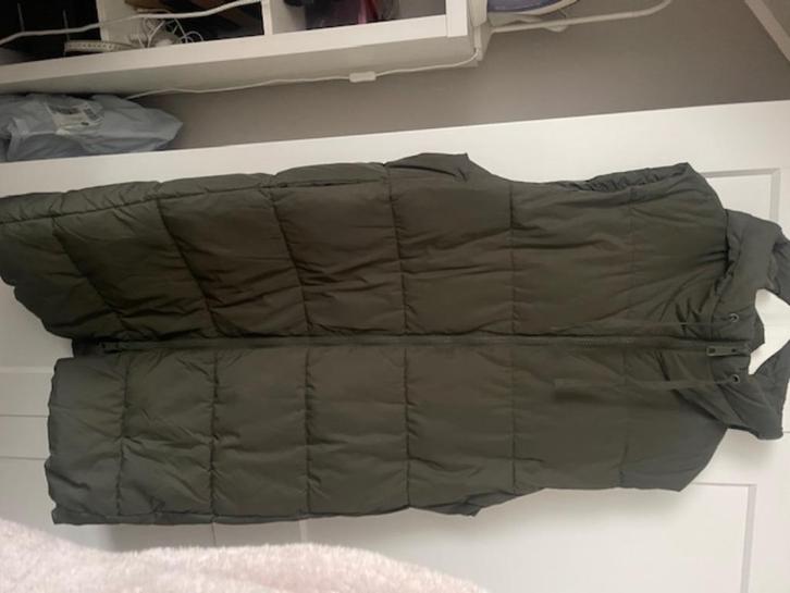 H&M - hippe lange bodywarmer donkergroen maat L, Kleding | Dames, Bodywarmers, Zo goed als nieuw, Maat 46/48 (XL) of groter, Groen