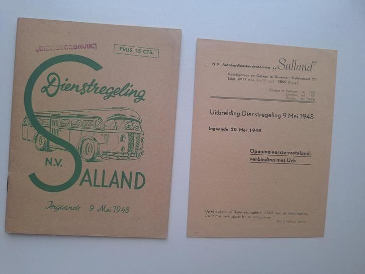 SALLAND DIENSTREGELING INGAANDE - 9 MEI 1948, Verzamelen, Spoorwegen en Tramwegen, Gebruikt, Bus of Metro, Boek of Tijdschrift