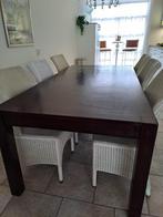 Eetkamertafel met 6 stoelen, Ophalen, Gebruikt, Rechthoekig, 50 tot 100 cm