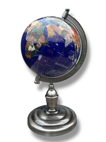 Prachtige Edelsteen Globe / Wereldbol - Lapis Luzili  beschikbaar voor biedingen