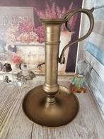 Antieke Koperen Kandelaar met Handvat, Antiek en Kunst, Ophalen of Verzenden, Koper of Brons