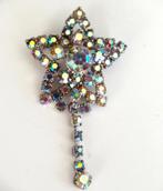 Vintage design broche met aurora borealis kristallen., Ophalen of Verzenden, Zo goed als nieuw