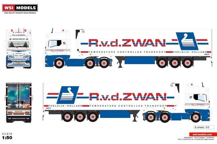 WSI - MAN nordic edition R. vd Zwan, Hobby en Vrije tijd, Modelauto's | 1:50, Nieuw, Bus of Vrachtwagen, Wsi, Ophalen of Verzenden