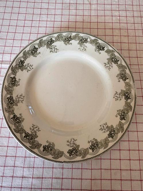 Antiek Frans Borden decor Violetta Groen, Antiek en Kunst, Antiek | Servies los, Ophalen of Verzenden