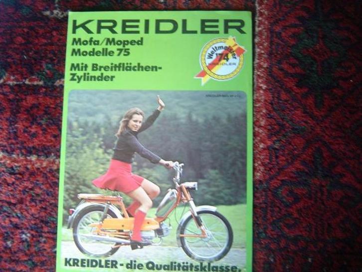 Kreidler 1975 mofa moped MF2 MP2 MF2C verkoop folder, Fietsen en Brommers, Handleidingen en Instructieboekjes, Gebruikt, Ophalen of Verzenden