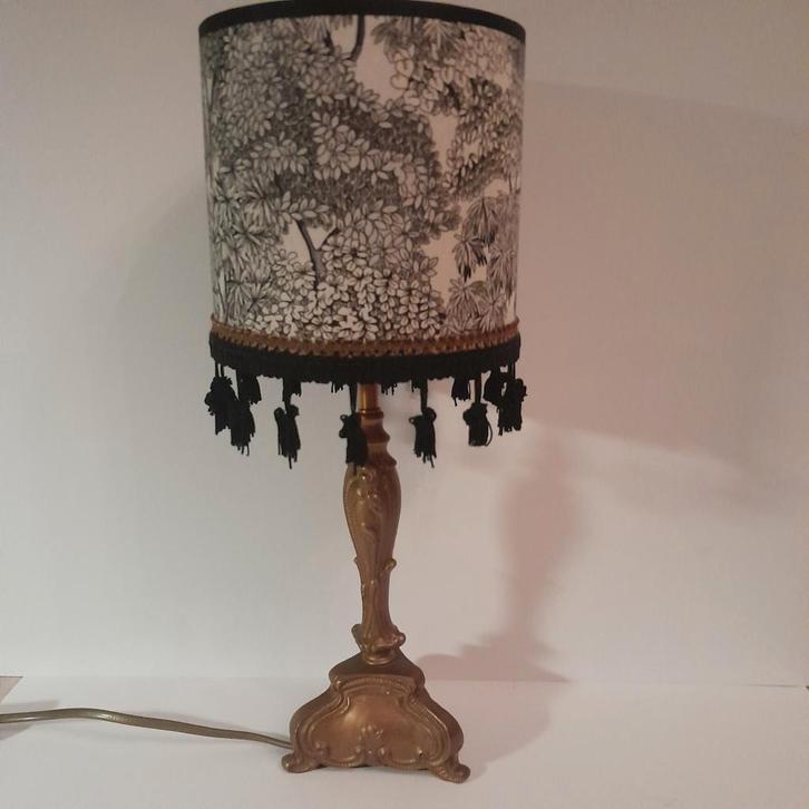 Schemerlamp chic vintage boudoir stijl goud zwart kwastjes, Huis en Inrichting, Lampen | Tafellampen, Nieuw, Ophalen of Verzenden